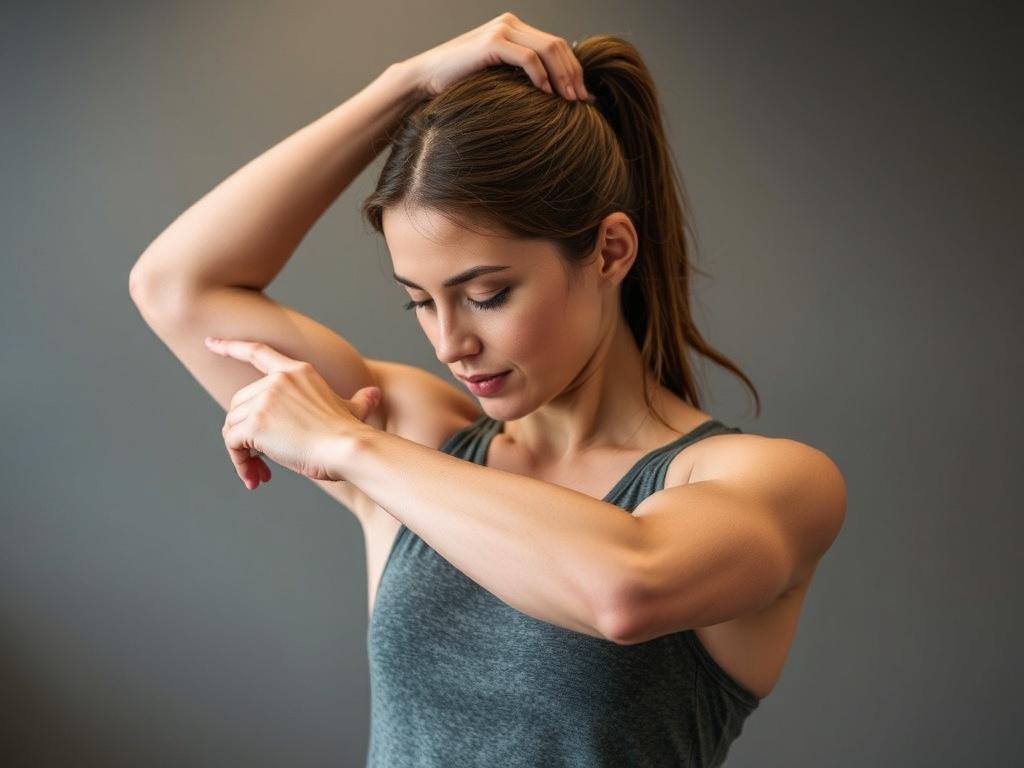 Stretching the arm after an injuryфото